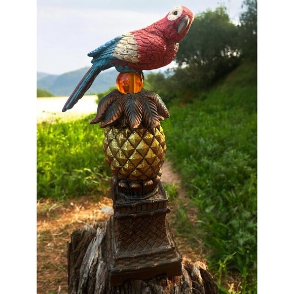 Vintage 12" Kirkland's Parrot Pineapple Statue Figurine Tropical Home Decor Rare
